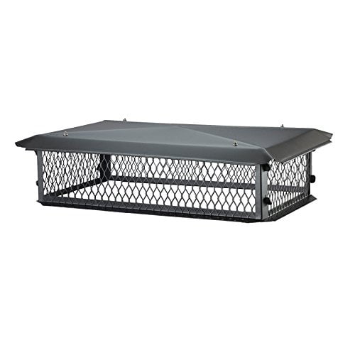 HY-C BBT1764K-10W BigTop Multi-Flue Chimney Cover, Black Galvanized Steel, 10" H x 17" x 64" - with Minimum 20" x 67" Required
