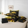 thumbnail image 4 of Yellow Rose Bed in a Bag King Size Comforter Set 7 Pieces,Glitter Galaxy Sheet Set with Comforter,Sequin Fluid Art Bedding Set Abstract Ombre Bed Set Garden Flowers Boho Floral Bohemian Decor, 4 of 6