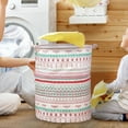 thumbnail image 5 of Stylish Patterned Linen Laundry Hamper Large Open Top Breathable Fabric For Bedroom Bathroom Durable And Easy Design, 5 of 5