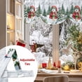 thumbnail image 5 of Christmas Snowman Tie Up Valances Curtain, Winter Xmas Trees Bird Snowflakes White Wood Adjustable Rod Pocket Short Window Treatment Tie Up Curtains Valances for Kitchen Living Room Bathroom 60x18 In, 5 of 9