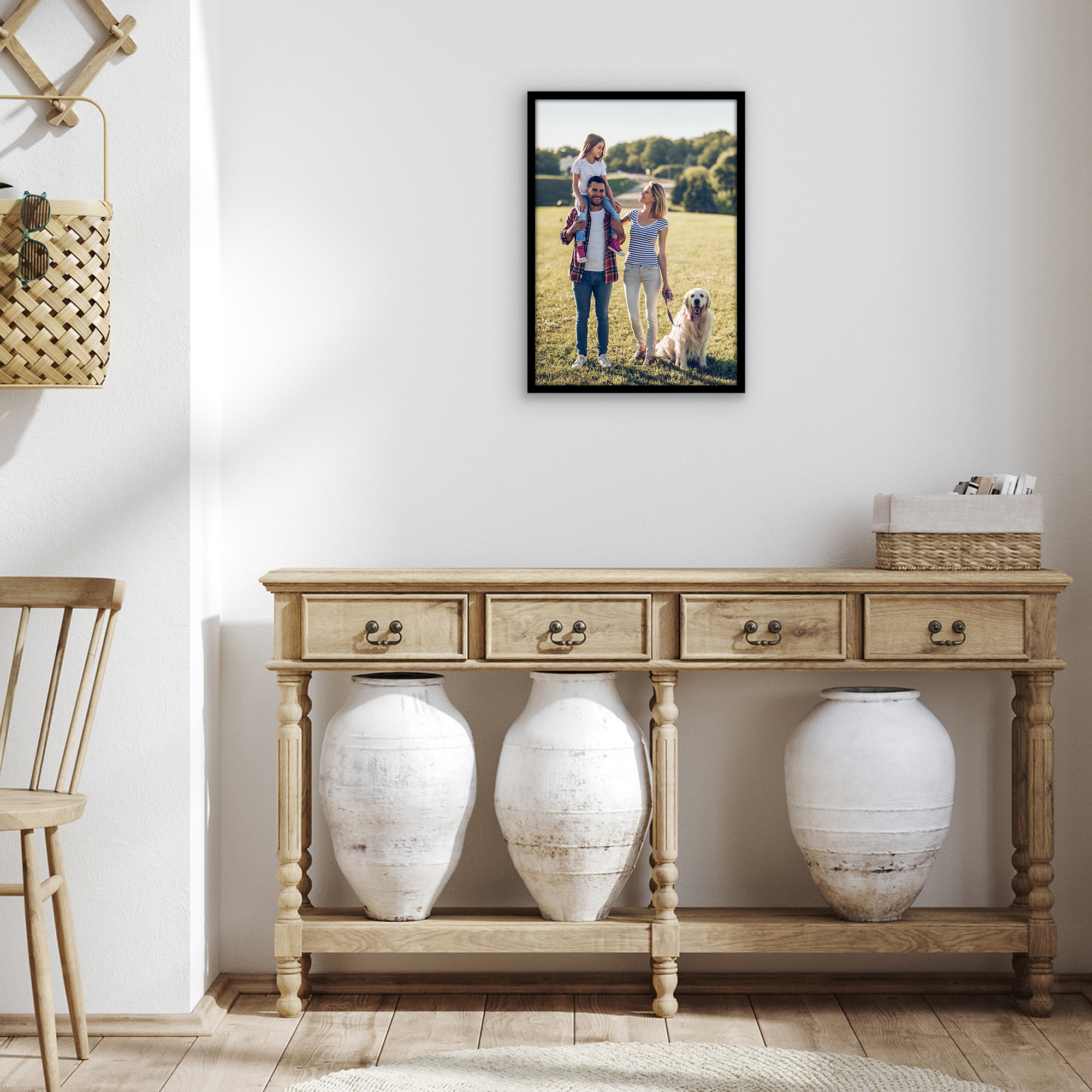 Americanflat 12x17 Picture Frame with Polished Plexiglass Streamline Collection Thin Border Wall - Black