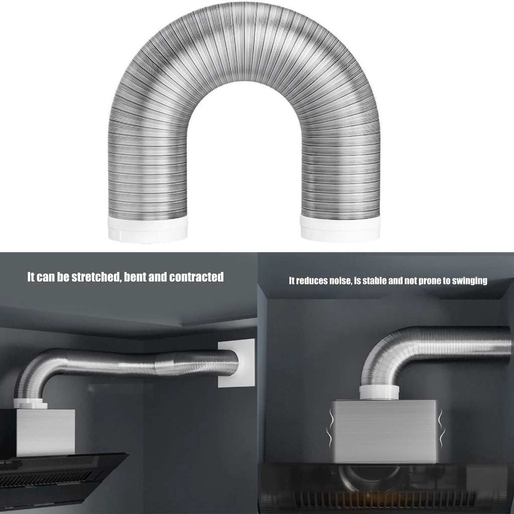 WINDLAND Aluminum Smog Pipe Semi-Flexible Ventilation Duct Bathroom Exhaust Fan Hose