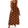 thumbnail image 2 of Jack O'Lantern Halloween Pumpkin Face Sleeveless Dress evening dress ladies Bridesmaid dress woman, 2 of 6