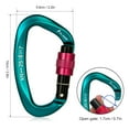 thumbnail image 4 of 25KN Professional Climbing Carabiner Screw Locking Gate Carabiner Heavy Duty D-shape Climbing Buckle D-ring Carabiner Lightweight Hammock Locking Clip for Climbing Rappelling Canyoning Hammo, 4 of 7