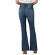 thumbnail image 3 of Pantalones de mezclilla ajustados de campana de cintura alta con botones y desgastados para mujer INSPIRE CHIC, color azul, talla S, 3 of 5
