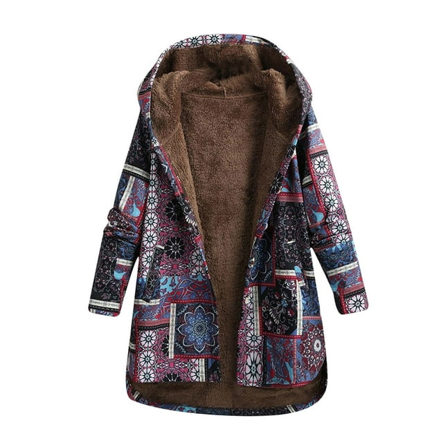 Women Solid Color Coat Warm Winter Overcoat Fluffy Jacket Button Down Overcoat Long Sleeve Cardigan Windproof Outer Coat