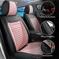 thumbnail image 4 of Car Seat Covers Full Set Fit for Mercury Mariner 2005-2011, Premium Faux Leather Seat Protectors, Breathable, Waterproof & Anti-Slip Full Wrapping Edge Seat Covers (Black&Pink, Full Set), 4 of 7