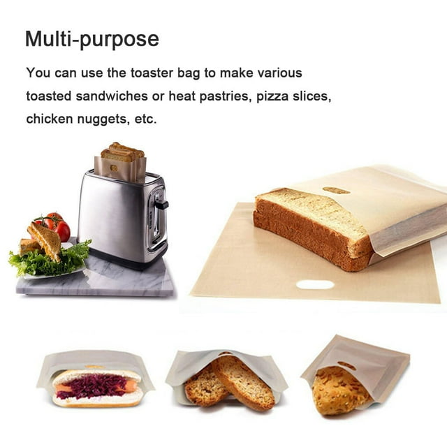 Maoww Toaster Bag Safe Household Kitchen Temperature Resistance Baking Accessory Non-stick Microwave Oven Bread Bags Toasting Pouch 17x19CM