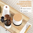 thumbnail image 5 of HOMCOM Kitchen Island on Wheels, Rolling Cart with Rubber Wood Top, Spice Rack, Towel Rack & Drawers for Dining Room, White, 5 of 10