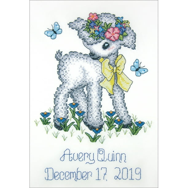 Janlynn Stamped Cross Stitch Kit 11"X14"Lamb