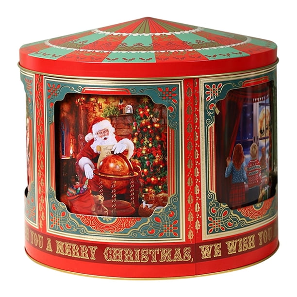 Caja de almacenamiento de música navideña, contenedor decorativo de escritorio, multifuncional y de primera calidad Casa de Navidad