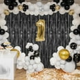 thumbnail image 3 of 3 Pcs Black Door Streamers Tinsel Curtain Party Streamers Backdrop Fringe Foil Wall Background for Birthday Halloween Christmas Wedding Party Decoration(3.3 ft x 9.8 ft), 3 of 7
