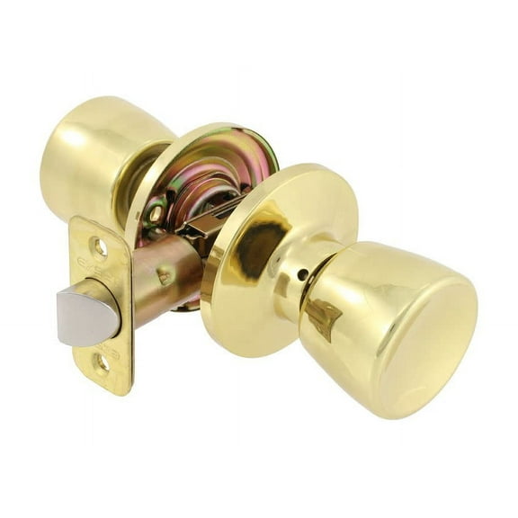 Delaney 100T-Gn Keyed Entry Single Cylinder Door Knob Set From The Guardian Series - Brass