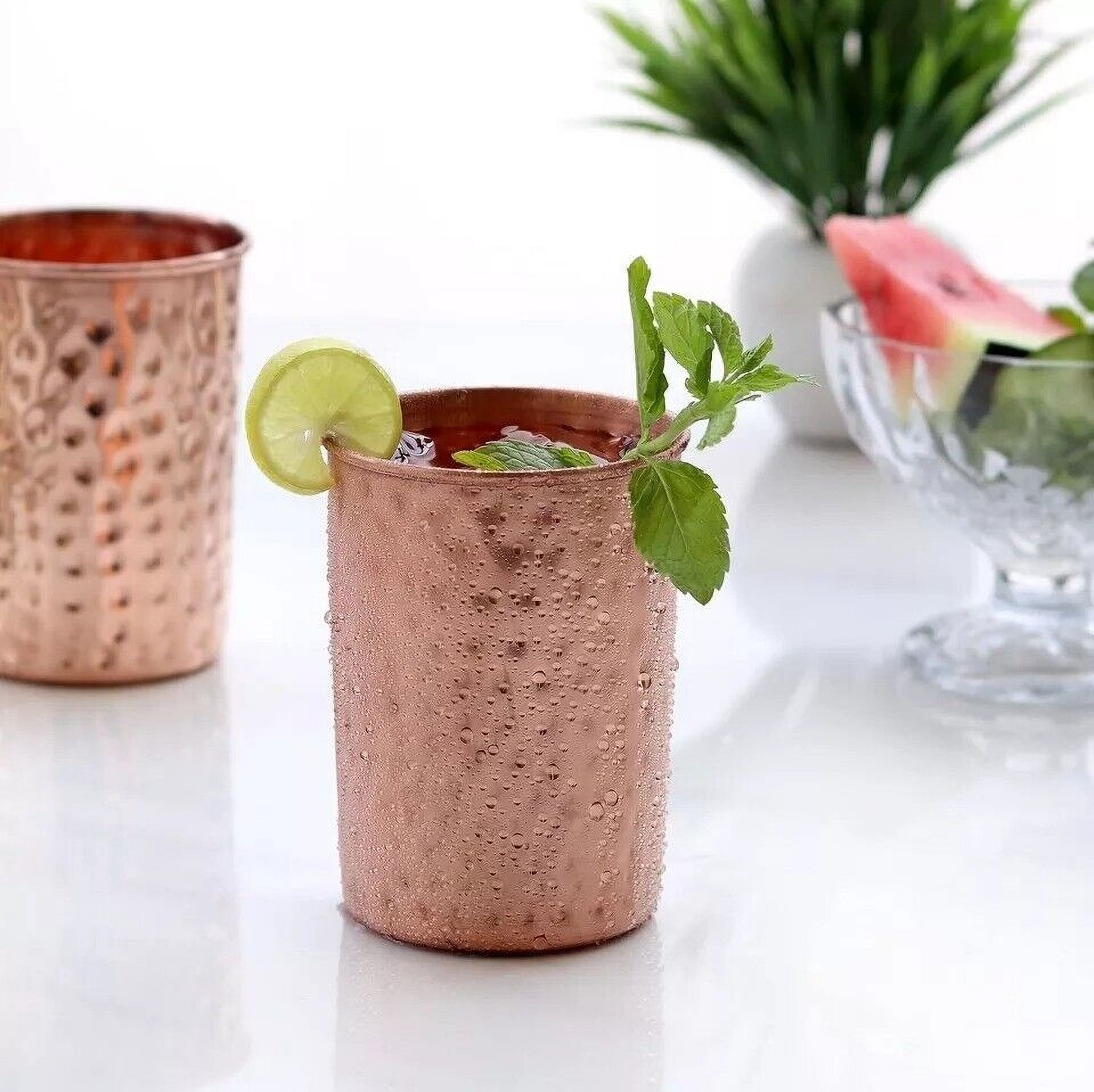 Pure Copper Handmade Jug Water Pitcher 1.5 L & 2 Glasses 300 ml Storage Healthy