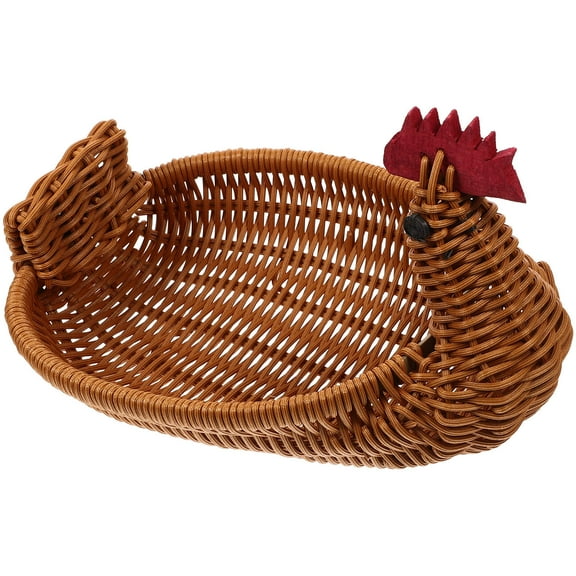 Topbathy Elegant Brown Rattan Basket, Perfect for Fruits and Snacks, Decorative Use