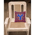 thumbnail image 6 of Letter P Chevron Orange and Blue Fabric Decorative Pillow, 6 of 8