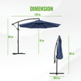 thumbnail image 3 of Backyard Expressions 10ft Offset Hanging Patio Umbrella with Crank Lift & Tilt, Outdoor Market Umbrella with UV-Resistant Canopy, Cross Base, and Air Vent for Backyard, Deck, Poolside, or Garden, 3 of 5