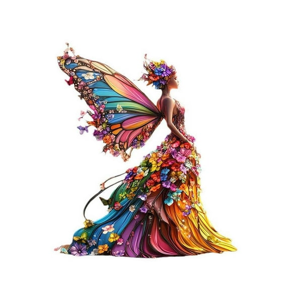 Acrylic desktop decor Colorful Butterfly Fairy Acrylic Inspirational Desktop Ornament with Base, Motivational Home Office Decor, Decorative Room Accent, Gift for Housewarming