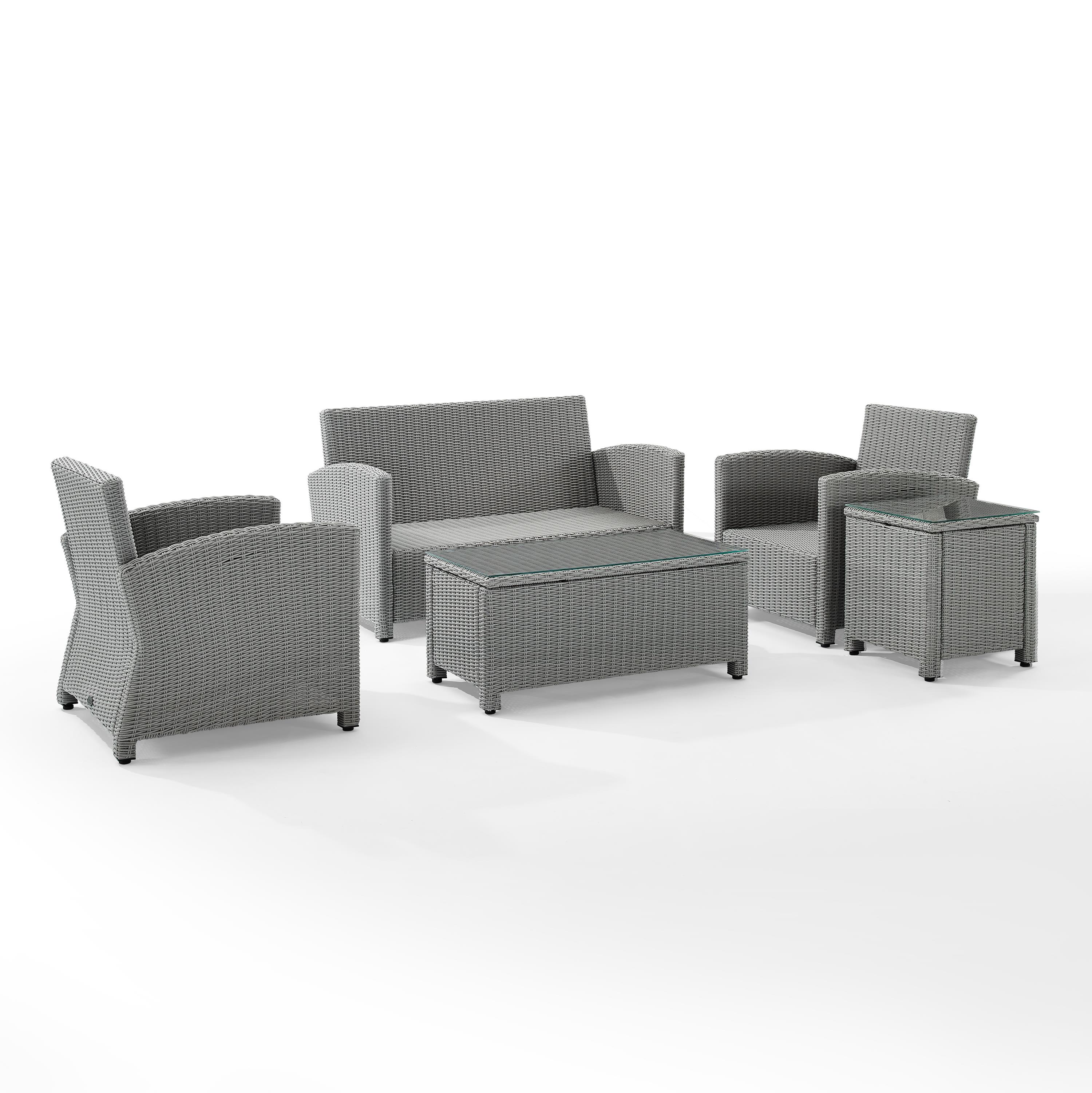 Crosley Bradenton 5 Piece Wicker Patio Sofa Set in Gray - image 4 of 7