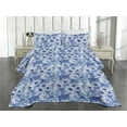 thumbnail image 2 of Ambesonne Floral Design Quilted Coverlet 3 Pcs, Winter Daisy Rose Art, King Size, Ceil Blue Dark Lavender, 2 of 4