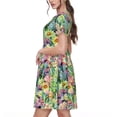 thumbnail image 2 of Daiia Watercolor Blooming Cactus Print Women's Dresses 2025 Trendy Short sleeve Dresses Casual Baggy Flowy Maxi Sun Dresses, 2 of 6