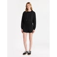 thumbnail image 2 of No Boundaries Faux Rhinestone Cropped Hoodie and Shorts Set, 2-Piece, Women’s, 2 of 5