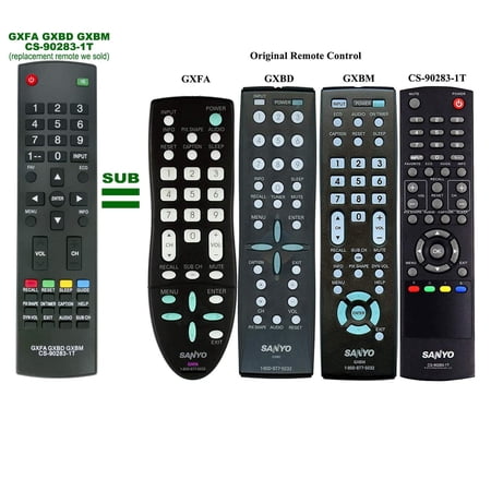 Vinabty GXFA GXBD GXBM CS-90283-1T All-in-one Replaced Remote Control Fit for Sanyo TV DP50719 DP50741 DP39842 DP26640 DP32648 DP42746 HT32546