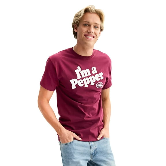 Dr. Pepper T-Shirt Men's I'm A Pepper Novelty Graphic Print Adult Tee
