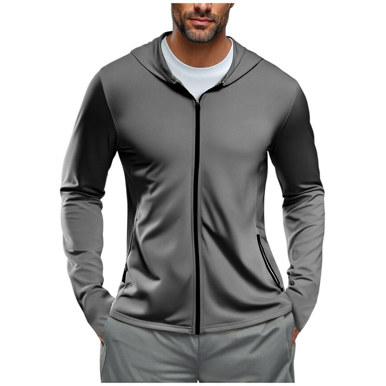 Yyeselk Men's UPF 50+ Sun Protection Hoodie Shirt Zipper Long - Main Image