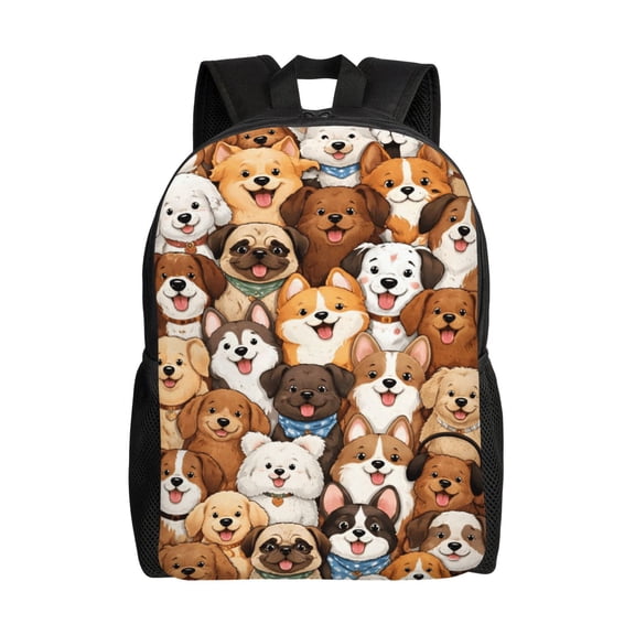 Dogs Backpack Full Front Print Travel Laptop Bag for Men and Women