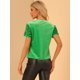 thumbnail image 4 of Blusa de fiesta de manga corta con cuello redondo y lentejuelas de terciopelo Allegra K Verde XS, 4 of 6