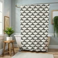 thumbnail image 3 of Modern Swan Shower Curtain Bird Minimalist Pattern Chic Boho Retro Neutral Cream Ivory Bathroom Vintage Vibes, Bewitching Bathroom Luxury, 3 of 4