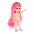 thumbnail image 3 of Lovely Moveable Jointed 1/12 Doll Nude Body 3D Eyes Piezas de Bricolaje - cabello con flequillo cabello rosado con flequillo CUTICAT Cuerpo de muñeca BJD, 3 of 7