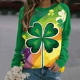 thumbnail image 5 of St Patricks Day Sweatshirt Women Shamrock Long Sleeve Shirt Casual Crewneck Pullover Adies Bow Print Tops St Patrick's Day Shirt, 5 of 7