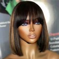 thumbnail image 2 of Peluca Rina Bob, 25 cm, pelo humano, densidad 200%, degradado, 1B/30, 2 of 6
