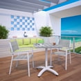 thumbnail image 2 of Side Dining Chair and Table Set, White Light Gray, Metal, Outdoor Patio Balcony Cafe Bistro Garden Hospitality Restaurant, Modern Contemporary HB32697, 2 of 7