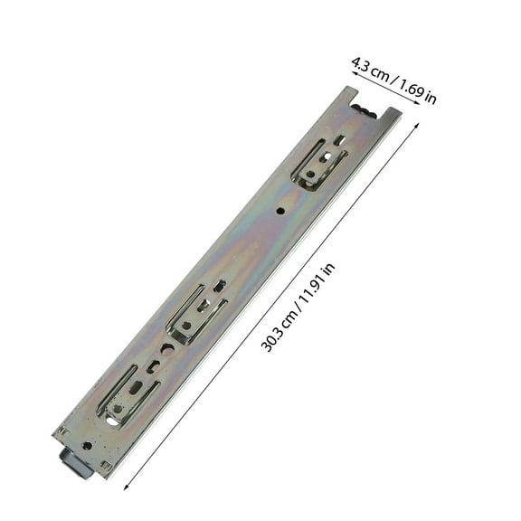 WRISTBIQUE Drawer Slide Bracket Sliding Rails Silver Steel Ball Bearing 2Pcs