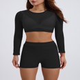 thumbnail image 2 of Ensemble de Plage Élégant pour Femmes Crop Top en Maille Transparente + Shorts, 2 of 9