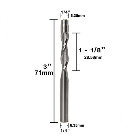 

BAMILL Compression Flush Trim Solid Carbide Spiral Router Bit Miilling Cutter 6.35mm