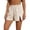 Beige, variant on Womens Cotton Linen Casual Shorts 2026 Summer Elastic Waist Side Split Wide Leg Shorts Trendy Loose Vacation Beach Shorts with Pockets