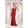 thumbnail image 3 of Royal Queen RQ8003 Juniors Womens Stretch Sequin Velvet Sweep Train Long Prom Dress, 3 of 9