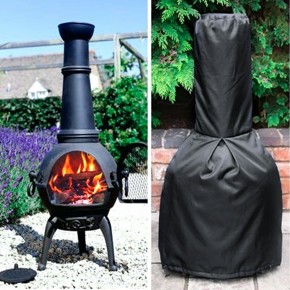 Fznkrag Water Dust Proof Large Chimnea Rain Protector Outdoor Stove Cover Outdoor Patio Chiminea Durable Protective Chimney Fire Pit Heater Cover Outdoor Garden Heater
