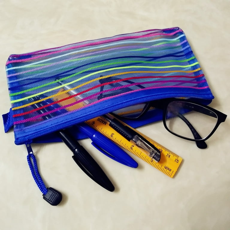 Juvale Mesh Zipper Pencil Pouch with Rainbow Stripes (12 Count), 4 Colors,  PACK - Kroger