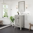 thumbnail image 3 of Eviva London 20" x 18" Gray Transitional Bathroom Vanity w/ White Carrara Quartz Top and Undermount Sink, 3 of 8