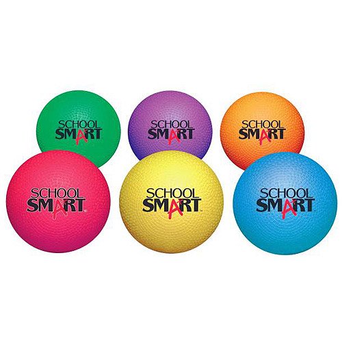 School Smart Natural Rubber Playground Balls, 8.5", Set of 6 Walmart