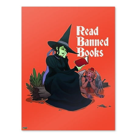 Read Banned Books Witch and Monkey Home Business Office Sign