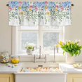 thumbnail image 4 of Valances for Windows Farm Flower Green Eucalyptus Leaves Rod Pocket Short Curtain for Bathroom Living Room Bedroom Hydrangeas Floral on White 1 Panel 54x18in, 4 of 9