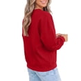 thumbnail image 3 of Womens Crew Neck Sweatshirts Long Sleeve Fall Casual Basic Pullover Loose Fit Top Sweatshirt Fashion Red XL, 3 of 6