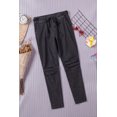 thumbnail image 1 of ABPHQTO Pantalones pitillo de cintura alta con cordón gris para mujer, 1 of 5