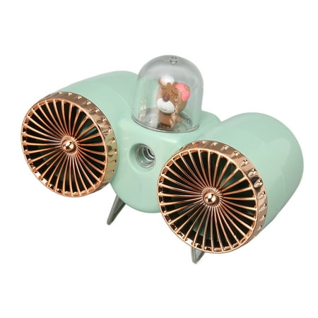 

Double Headed Fans Portable Spray Fans PC Fast Charging USB C Port 3 Wind Speeds Mini For Desktop For Outdoor Beige Green